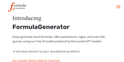 Formula Generator AI Tool