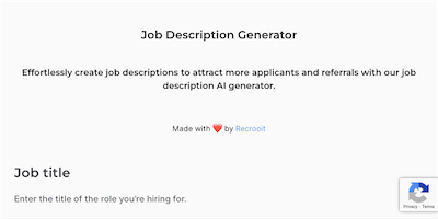 Job Description Generator AI Tool