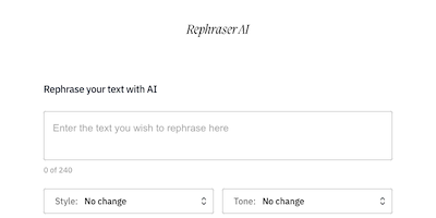 Rephraser AI AI Tool