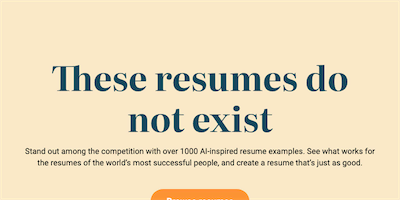 This Resume Does Not Exist AI Tool