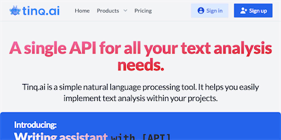 Tinq.ai - NLP API AI Tool