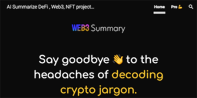 Web3 Summary AI Tool